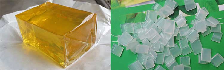 熱熔膠塊與熱熔膠粒的對比